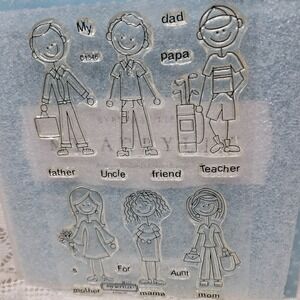 My Acrylix Close To My Heart Family Ties Adults Stamp Set C1346‎